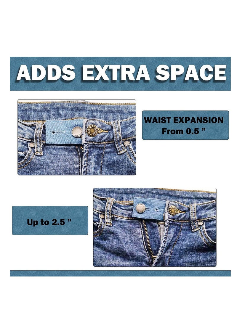 SOLARAE 4 PCS Button Extender Premium Pants Waist Extender for Maternity Convenient Waistband Extender for Men Women Jean Waist Extenders Black Pants Button Extender for Pants Denim - Image 4