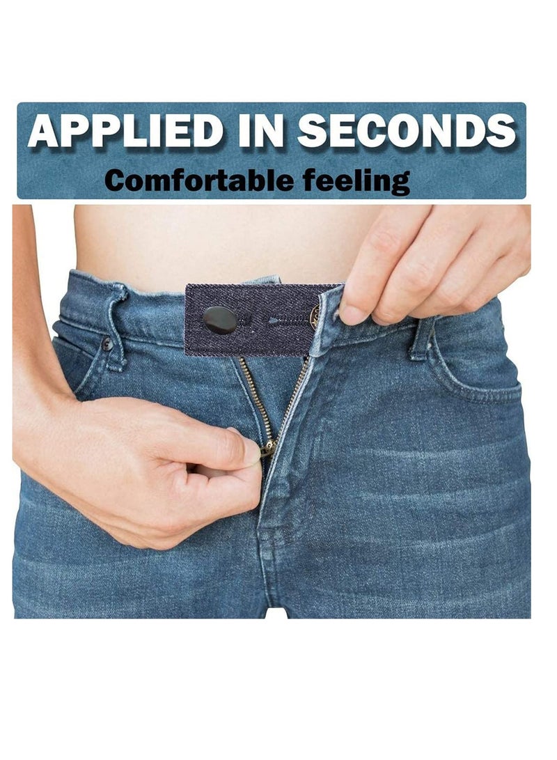 SOLARAE 4 PCS Button Extender Premium Pants Waist Extender for Maternity Convenient Waistband Extender for Men Women Jean Waist Extenders Black Pants Button Extender for Pants Denim - Image 2