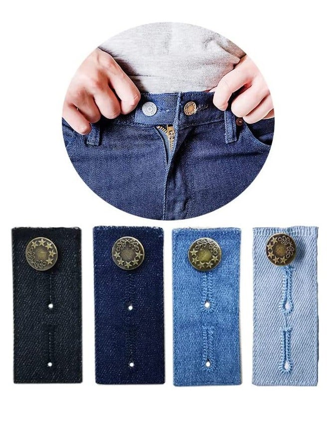 SOLARAE 4 PCS Button Extender Premium Pants Waist Extender for Maternity Convenient Waistband Extender for Men Women Jean Waist Extenders Black Pants Button Extender for Pants Denim - Image 1