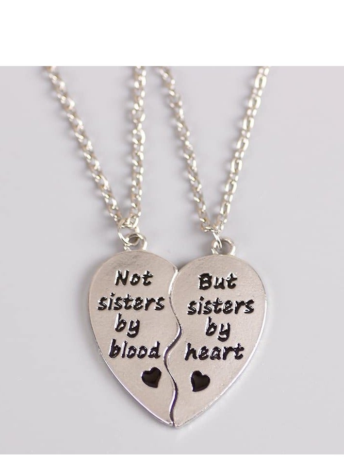 Best Friend Necklaces for 2 Girls Broken Heart Necklace for Best Friends Birthday Gifts for Women Not Sisters by Blood But Sisters by Heart Necklace - Image 4