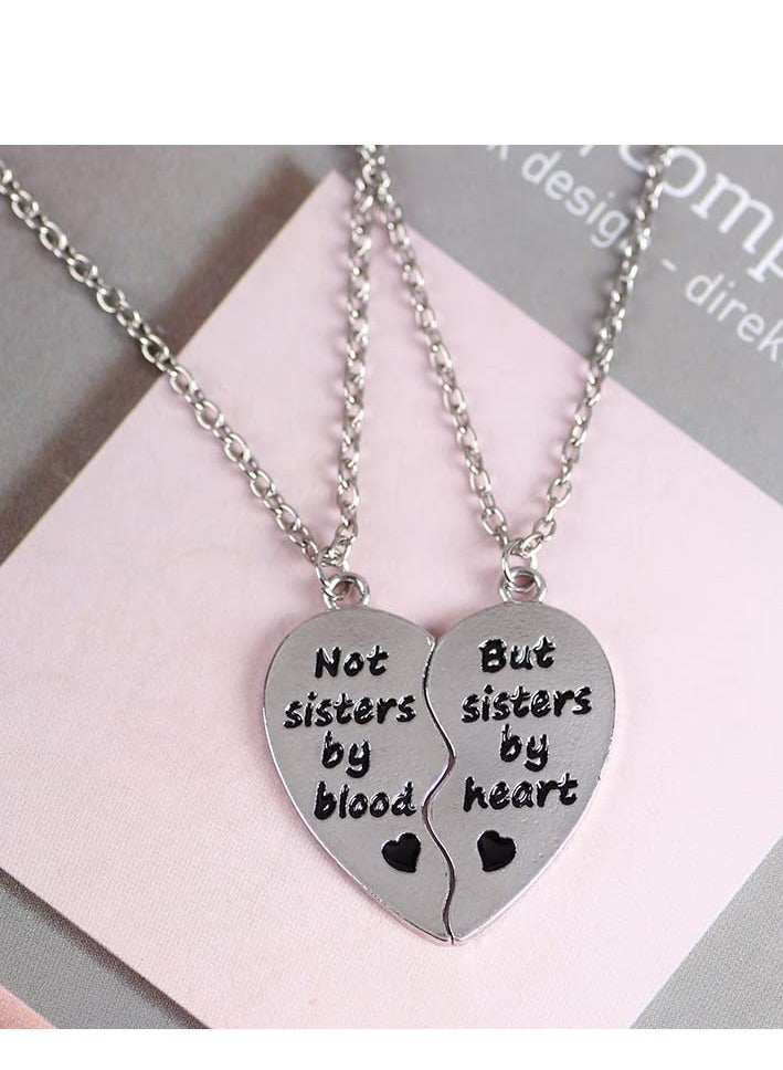 Best Friend Necklaces for 2 Girls Broken Heart Necklace for Best Friends Birthday Gifts for Women Not Sisters by Blood But Sisters by Heart Necklace - Image 5