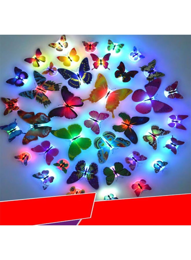 Loquat Luminous Stereo erfly Artificial Decoration Refrigerator Room Car Sticker Layout erfly Wall Sticker Painting-Color:Color Box Packaging erfly Night Light - Image 3