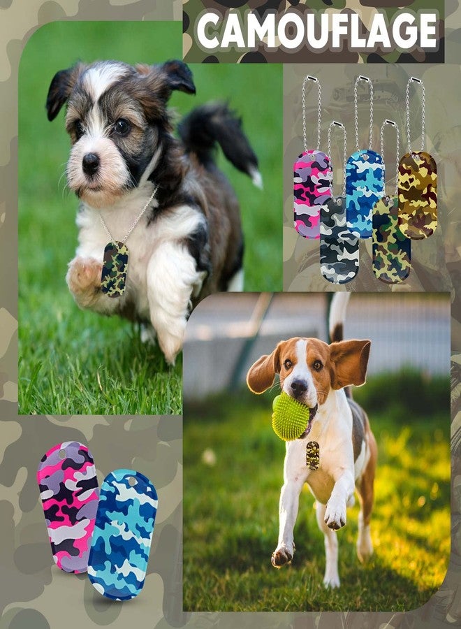 Yinkin 100 Pcs Military Dog Tags Army Camouflage Dog Tags Acrylic Military Camo Party Favors Supplies Include 50 Camo Necklaces with 50 Beaded Chains for Kids Women Men Gifts(Mixed Color) - Image 5