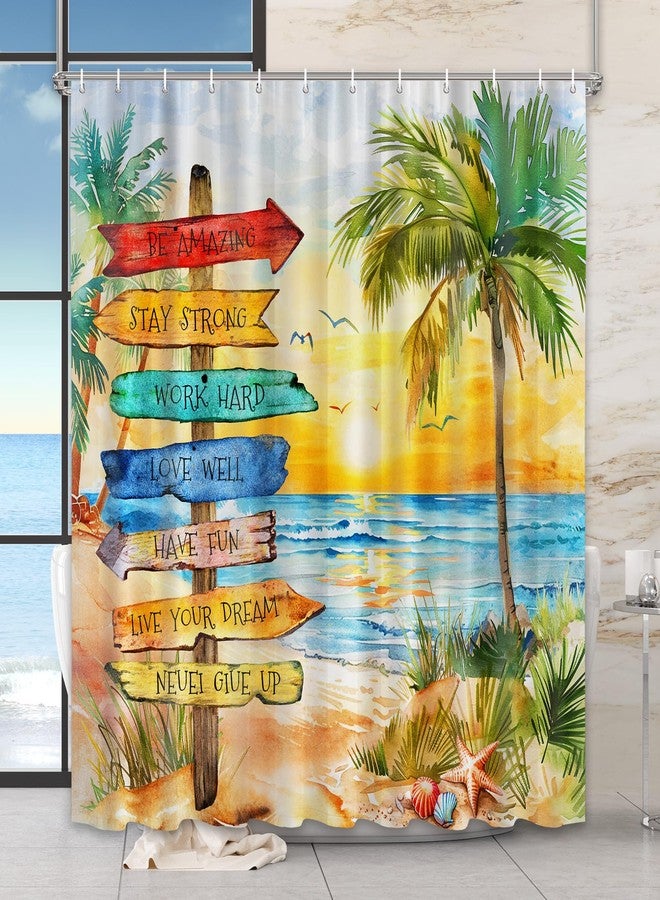 Vimorco Shower Curtain Beach Path, Shower Curtains for Bathroom Waterproof Quick-Dry Polyester Fabric, Bathroom Curtains Set, Bath Curtain Decor, 72''x 72'', Seaside View - Image 1