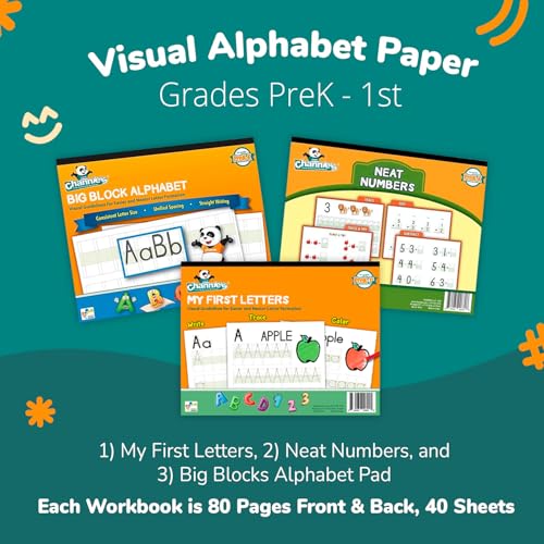 Channie's PreK Kindergarten Handwriting Visual Alphabets & Numbers Learning & Tracing Workbooks, 3 Pack - Alphabet & Numbers Preschool Workbook for Homeschool and After School - Image 2
