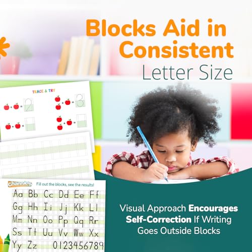 Channie's PreK Kindergarten Handwriting Visual Alphabets & Numbers Learning & Tracing Workbooks, 3 Pack - Alphabet & Numbers Preschool Workbook for Homeschool and After School - Image 3