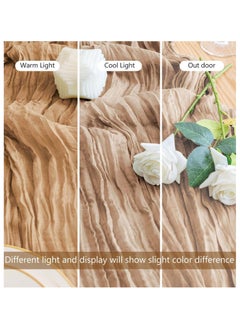 YIM-VIBEHAUS Cheesecloth Table Runner, 90 x 400 cm Boho Gauze Table Decor, Translucent Tablecloth for Wedding Reception Bridal Shower Party Decoration Table Centerpiece  - Image 3