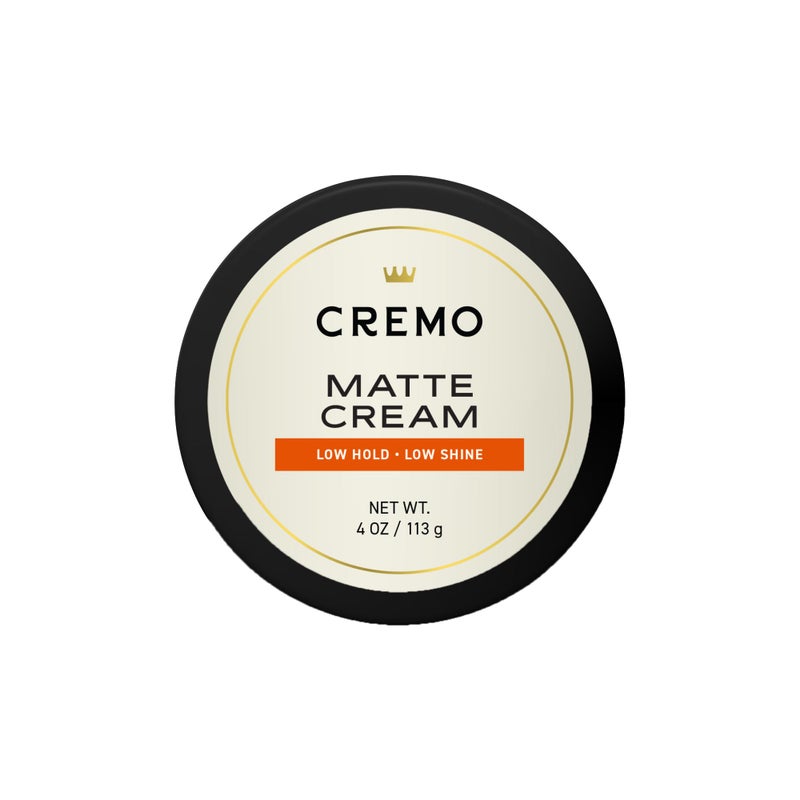 cremo كريم تصفيف الشعر مات من كريمو، درجة حلاق متميزة، تثبيت خفيف، لمعة منخفضة، كريم شعر ومنتجات شعر للرجال، 4 أوقية - Image 1