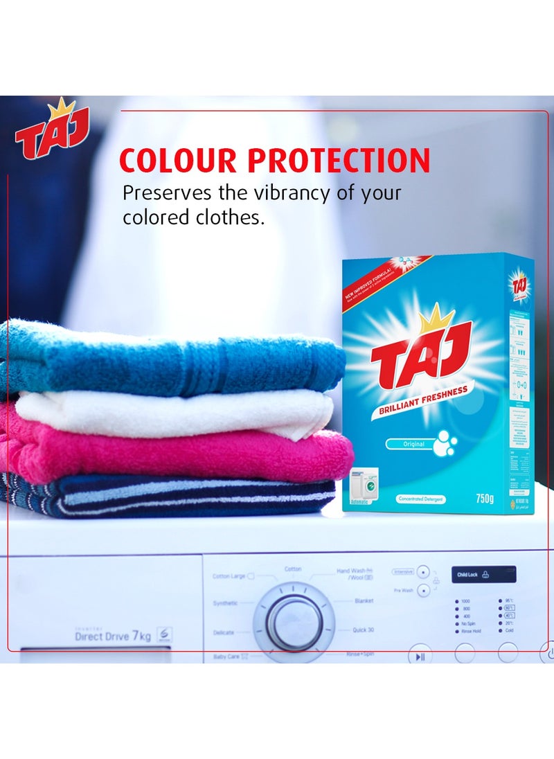 TAJ TAJ Detergent Powder 750g Laundry Detergent Powder Original Freshness Concentrated HF Compact  - Image 3