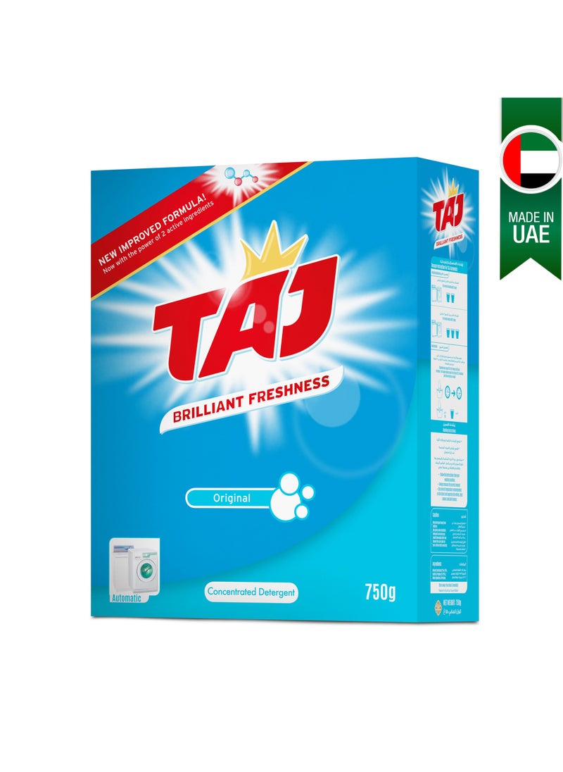 TAJ TAJ Detergent Powder 750g Laundry Detergent Powder Original Freshness Concentrated HF Compact  - Image 1