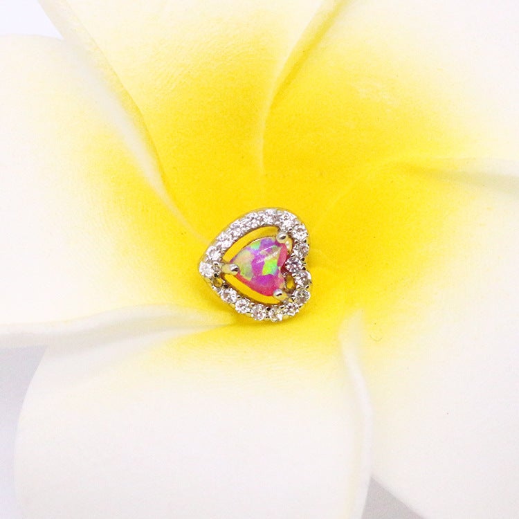 Gaibei Heart-Shaped Ear Nail Aobao Ear Nail Shiny Zircon Ear Nail Earrings Earrings - Image 1