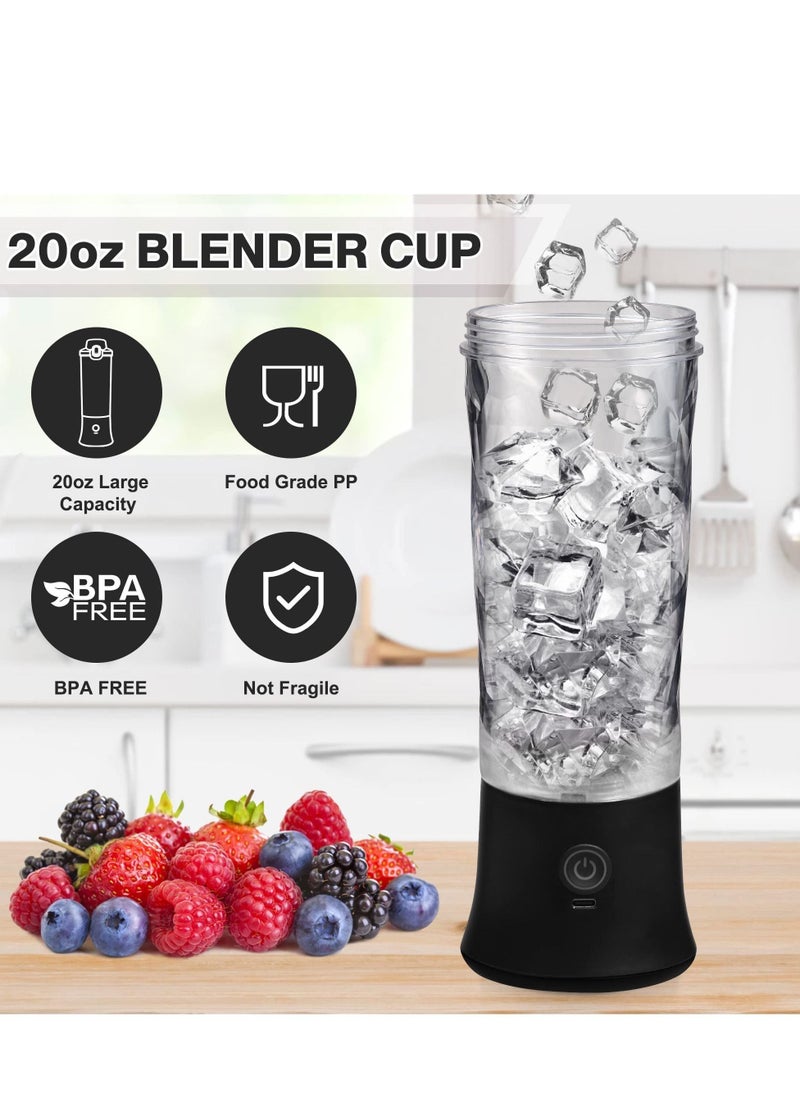 Generic - 600ml Mini Portable Blender with 6 Blades, Personal Size Mixer for Shakes and Smoothies (Black) - Image 1