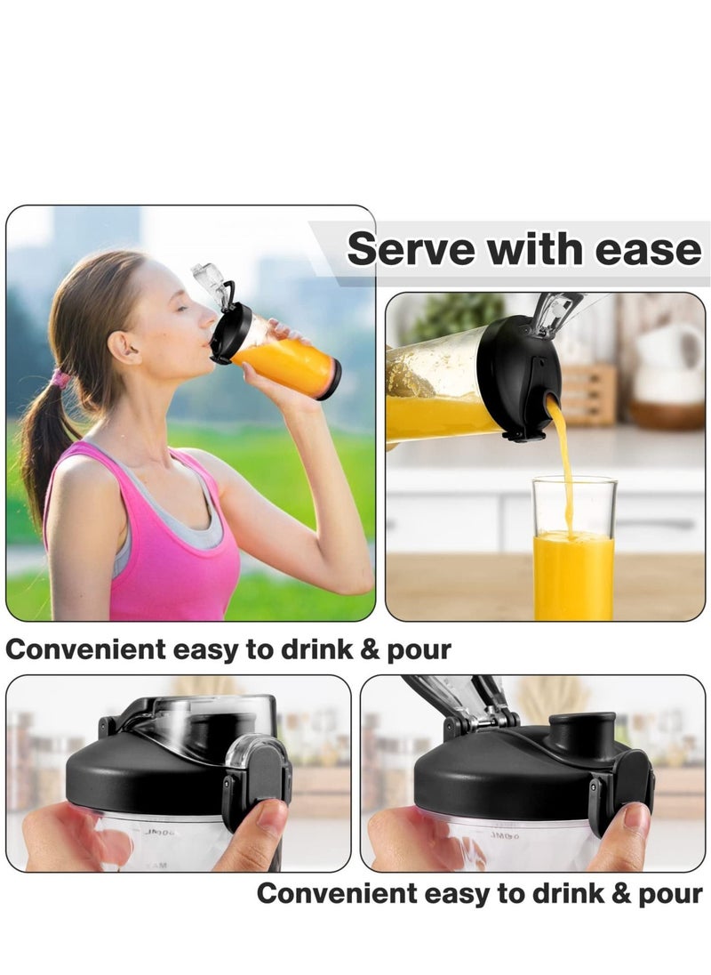 Generic - 600ml Mini Portable Blender with 6 Blades, Personal Size Mixer for Shakes and Smoothies (Black) - Image 1
