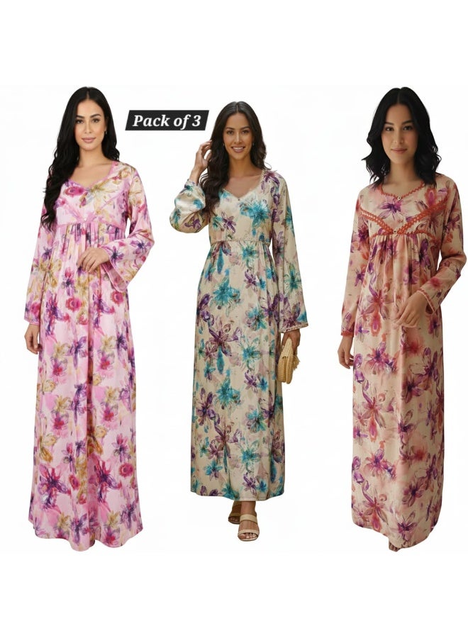جلابية نسائية 3 قطع
