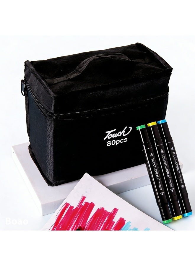 Touch 80 Colors Graphic Professional Design Art Twin Tip Marker Pen Series Touch Alcohol Graphic Pen Manga Graphic W/bag Art Twin Marker Pen - Image 1
