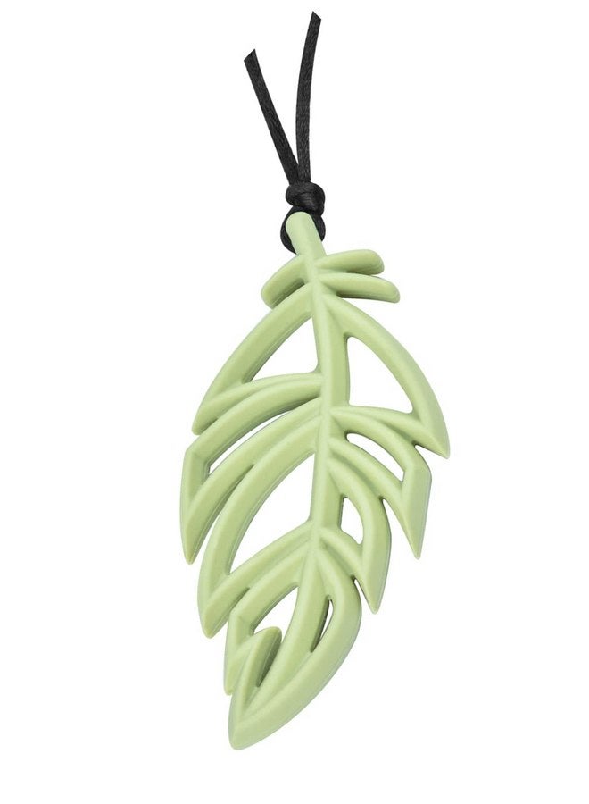 Megoday Baby Teething Necklace with Chewy Leaf Pendant,Chew Necklaces for Sensory Relief,Food Grade Silicone Teethers BPA-free,1 Pack - Image 1