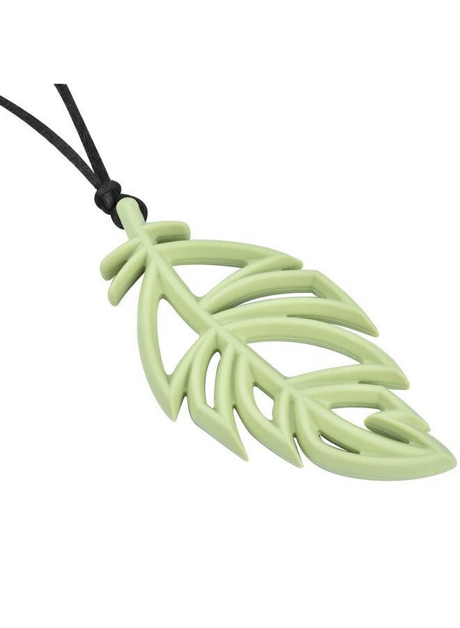 Megoday Baby Teething Necklace with Chewy Leaf Pendant,Chew Necklaces for Sensory Relief,Food Grade Silicone Teethers BPA-free,1 Pack - Image 3