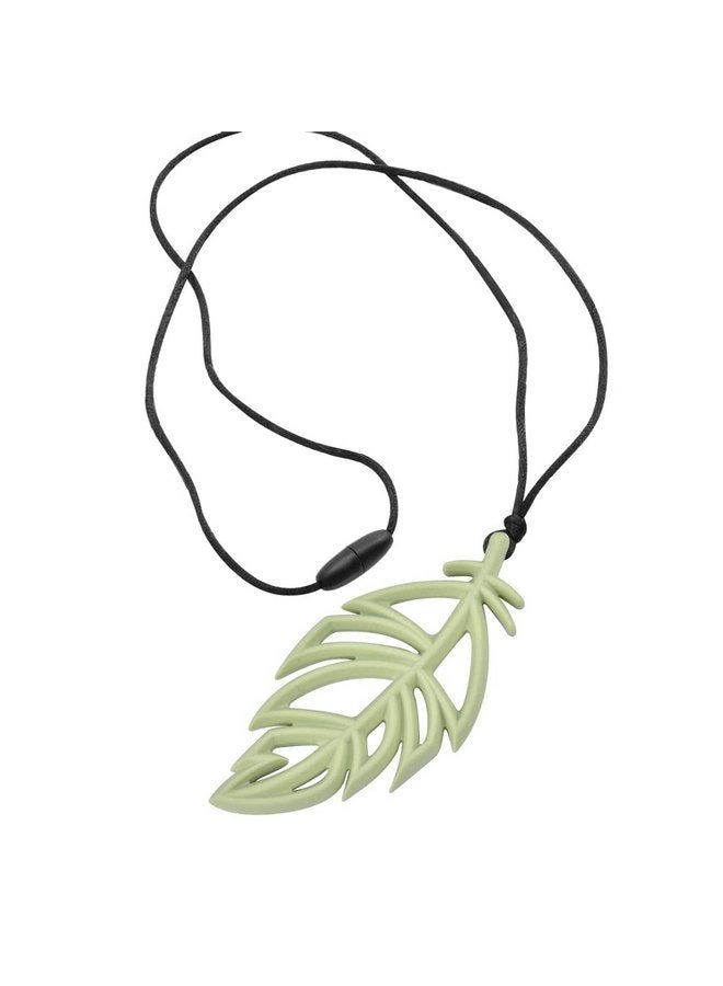 Megoday Baby Teething Necklace with Chewy Leaf Pendant,Chew Necklaces for Sensory Relief,Food Grade Silicone Teethers BPA-free,1 Pack - Image 4