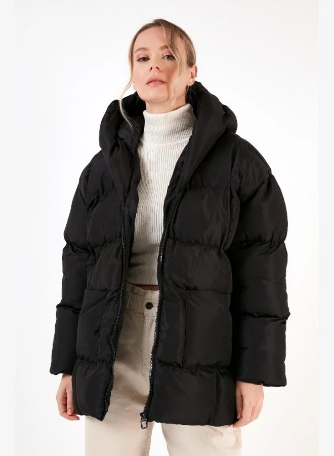 Lela Lela Oversize Fit Hooded Puffer Jacket Women's JACKET 640Y047