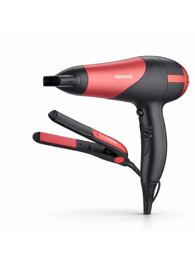 Geepas 2200W Hair Dryer & Straightener Set Fast Styling Combo - Image 3