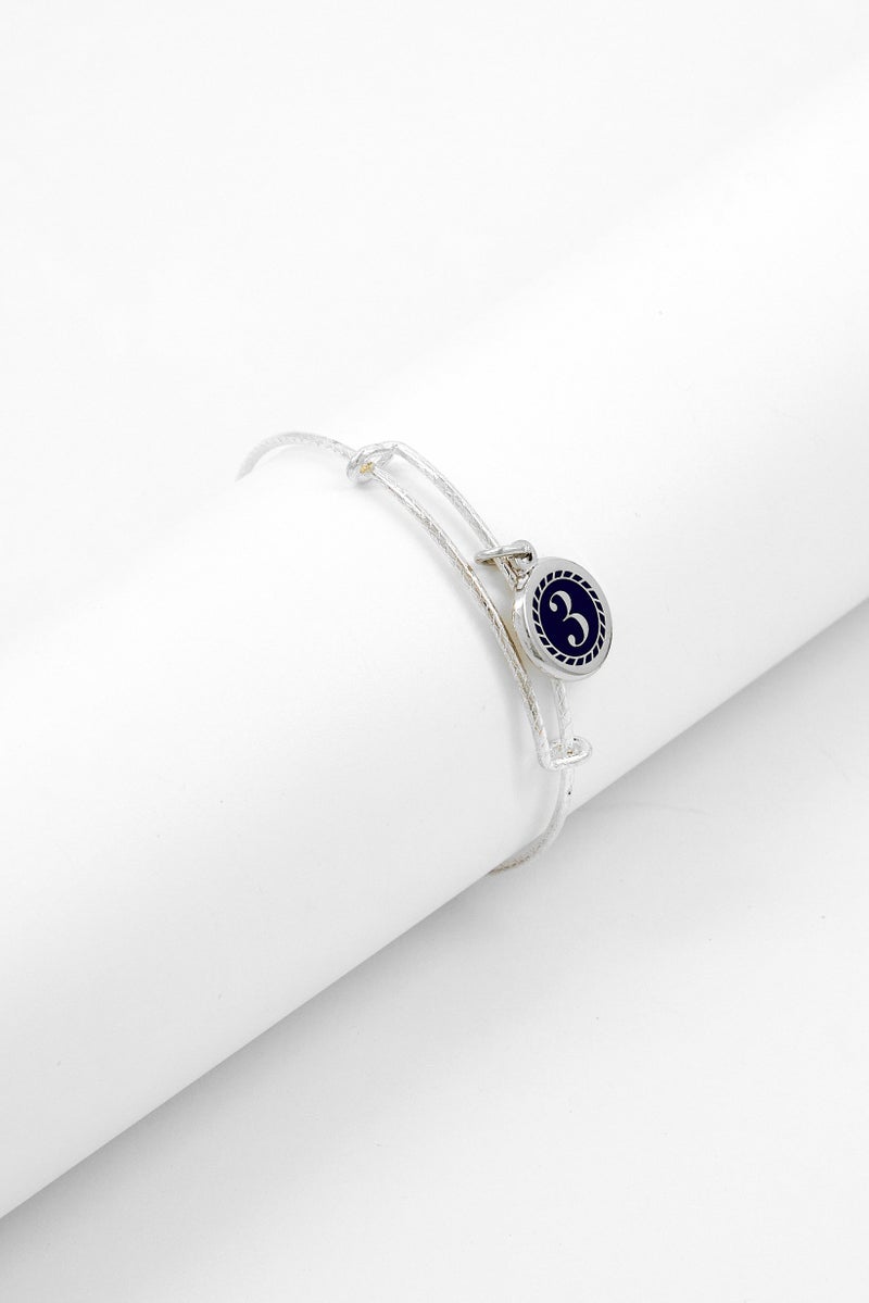 ALEX AND ANI Women Numerology Three Charm Bangle, Navy/Silver  - Image 1
