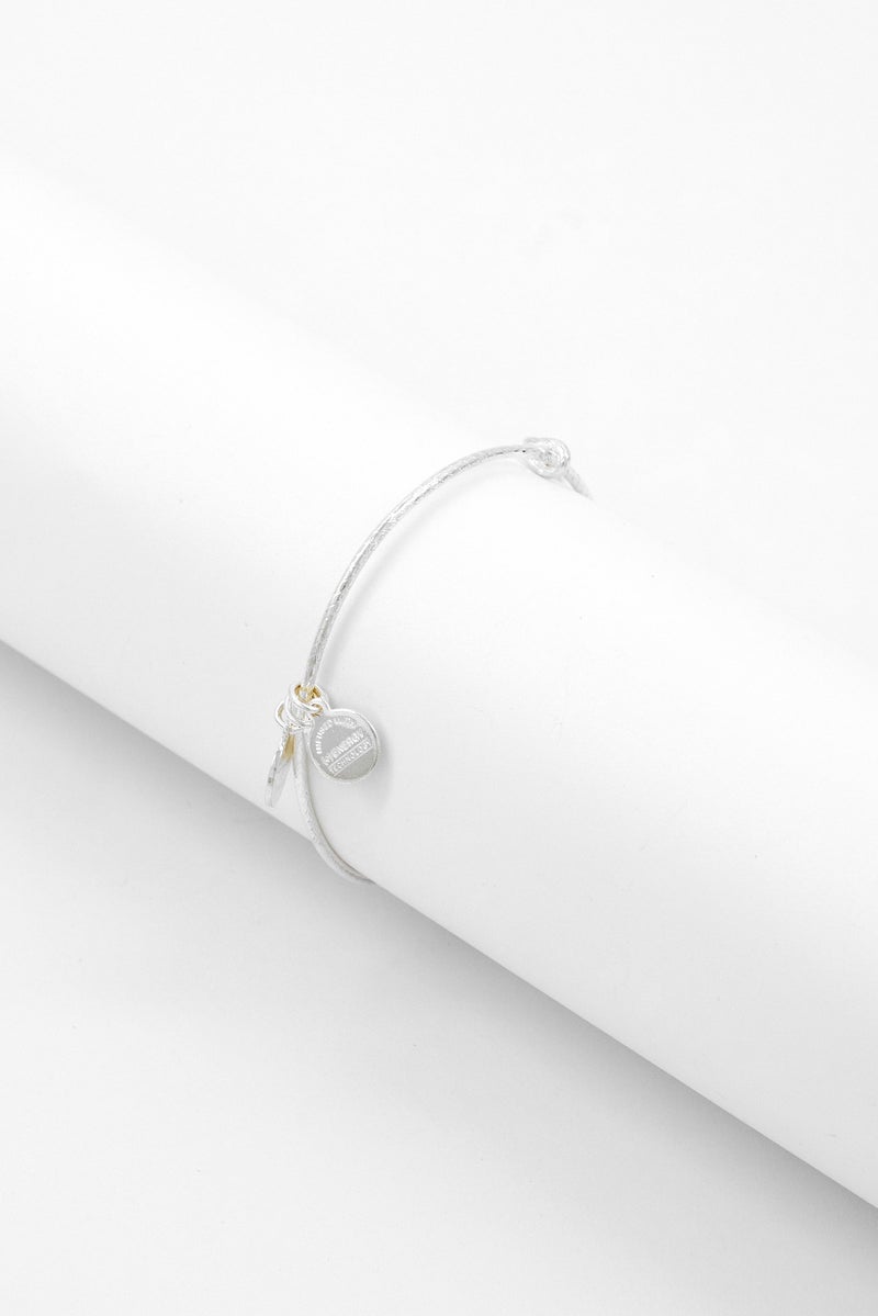 ALEX AND ANI Women Numerology Three Charm Bangle, Navy/Silver  - Image 3