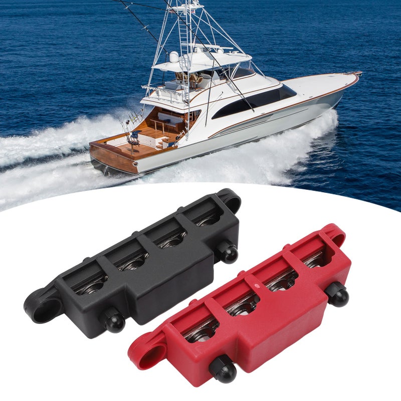 2pcs 4 Post Power Distribution Terminal Busbar Block M10 for 12‑48V Trucks RVs Boats Trailers - Image 3