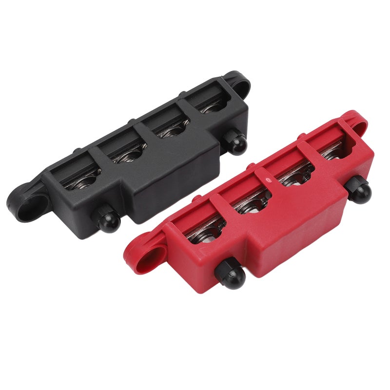 2pcs 4 Post Power Distribution Terminal Busbar Block M10 for 12‑48V Trucks RVs Boats Trailers - Image 2