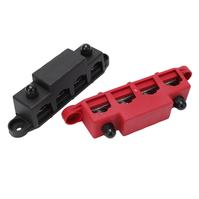 2pcs 4 Post Power Distribution Terminal Busbar Block M10 for 12‑48V Trucks RVs Boats Trailers - Image 1
