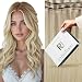 RUNATURE Weft Human Hair Extensions Balayage Blonde Straight Weft Hair Extensions Ombre Ash Blonde Fading to Light Blonde with Platinum Blonde Sew in Hair Weft Extensions Soft Hairpiece 16 Inch 100g - Image 2