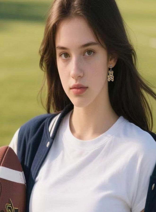 Madison Tyler أقراط ماديسون تايلر لكرة القدم للنساء | أقراط رياضية للنساء | أقراط متدلية بتصميم دب لطيف ليوم المباراة - Image 2