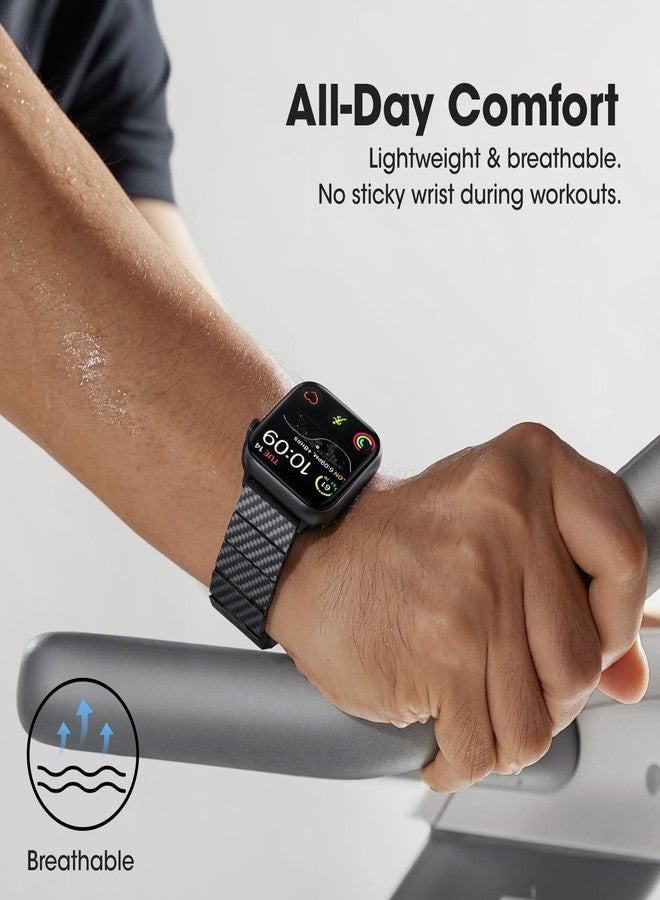 pitaka Apple Watch Band Compatible with Apple Watch Ultra 3/Ultra 2/Ultra/11/10/9/8/7/6/SE/5/4/3/2/1, Adjustable Apple Watch Ultra 3 Band, 100% Carbon Fiber Apple Watch Band - Modern - Image 3