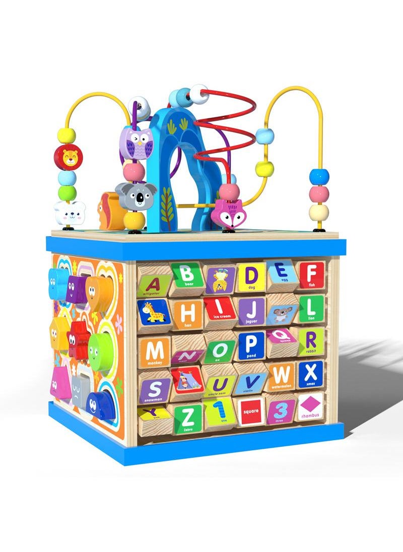 Y&D Children's Wooden Multi Functional Puzzle Big Winding Beads Treasure Chest Toy  - Image 1