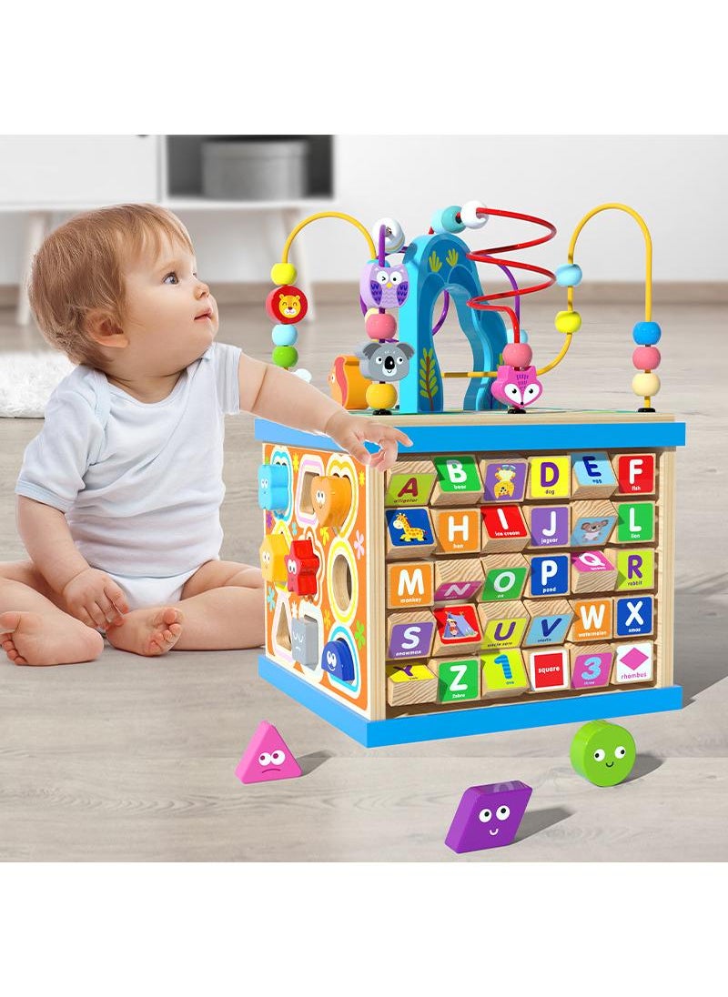 Y&D Children's Wooden Multi Functional Puzzle Big Winding Beads Treasure Chest Toy  - Image 3