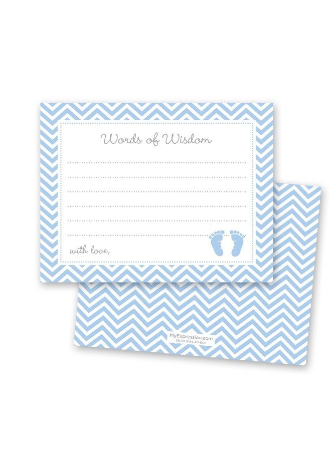 MyExpression.com 48 Cnt Blue Baby Feet Footprint Advice Cards - Image 1