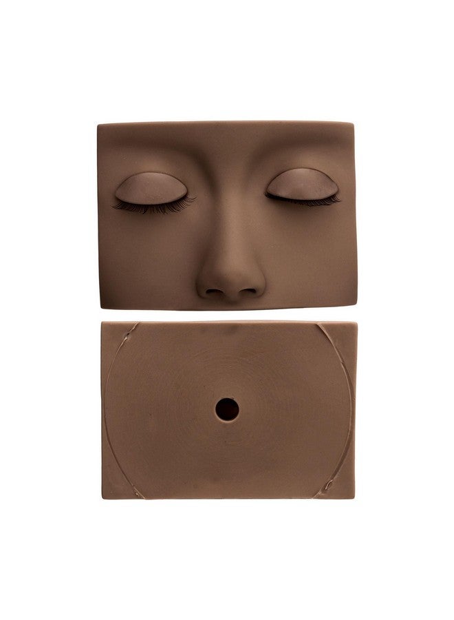 Jiawu Lash Mannequin Head Silicone Lash Extension Supplies With 3 Pairs Replaced Eyelid Removable Realistic Eyelids With Eyelash Mannequin For Lash Practice Makeup Eyelash Extensions (Dark Brown) - Image 3