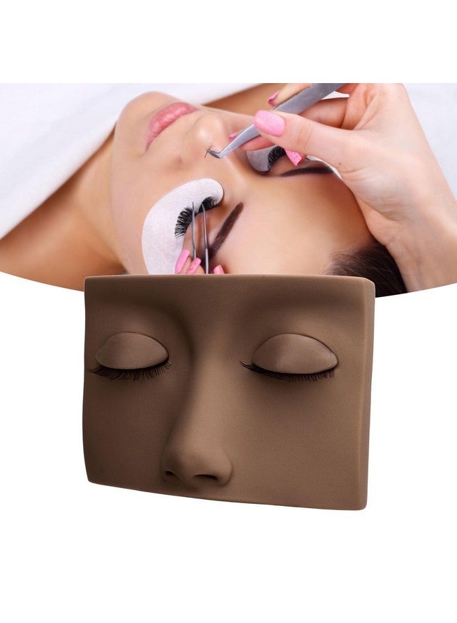 Jiawu Lash Mannequin Head Silicone Lash Extension Supplies With 3 Pairs Replaced Eyelid Removable Realistic Eyelids With Eyelash Mannequin For Lash Practice Makeup Eyelash Extensions (Dark Brown) - Image 2
