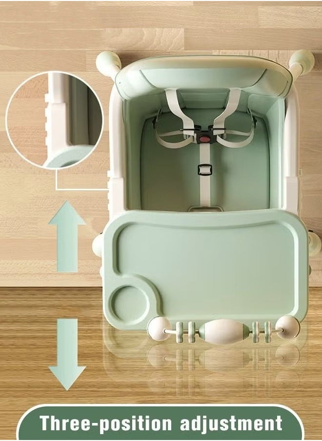 MIXDE Baby High Chair for Toddlers, Foldable High Chairs with Adjustable Seat Heigh Recline with 4 Wheels and Removable Tray  - Image 3