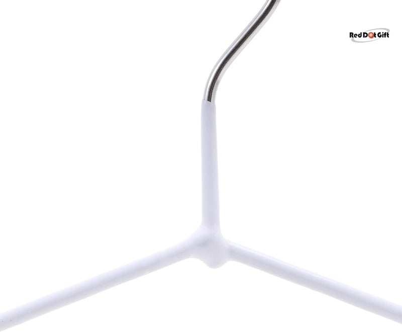 Red Dot Gift 30-Pack White Metal Hangers - Strong Anti-Slip Space Saving Rubber Coated Hangers - Image 3