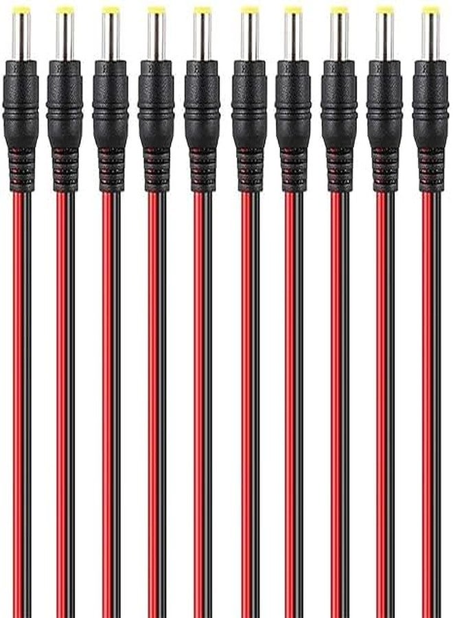 WiredCom 18AWG Copper Strands DC Power Pigtail Male Cable Wire, 12V 5A Male Connectors Barrel Jack Tinned Lead for CCTV Camera, Lighting Power Adapter DVR, Car Rearview Monitor-2.1 x 5.5mm (Pack Of 20) - Image 1