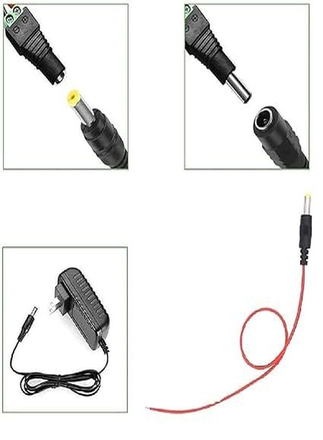WiredCom 18AWG Copper Strands DC Power Pigtail Male Cable Wire, 12V 5A Male Connectors Barrel Jack Tinned Lead for CCTV Camera, Lighting Power Adapter DVR, Car Rearview Monitor-2.1 x 5.5mm (Pack Of 20) - Image 4