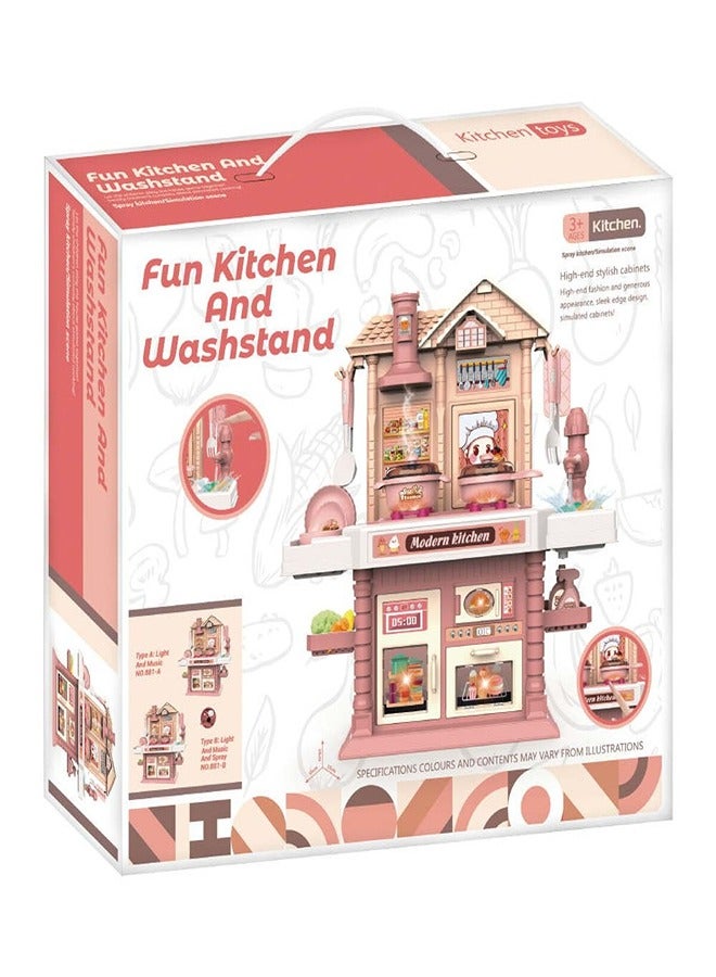 المطبخ المرح 3 في 1 مع حنفية و الأكسسوارات 20 قطعة - 881-A - Image 1