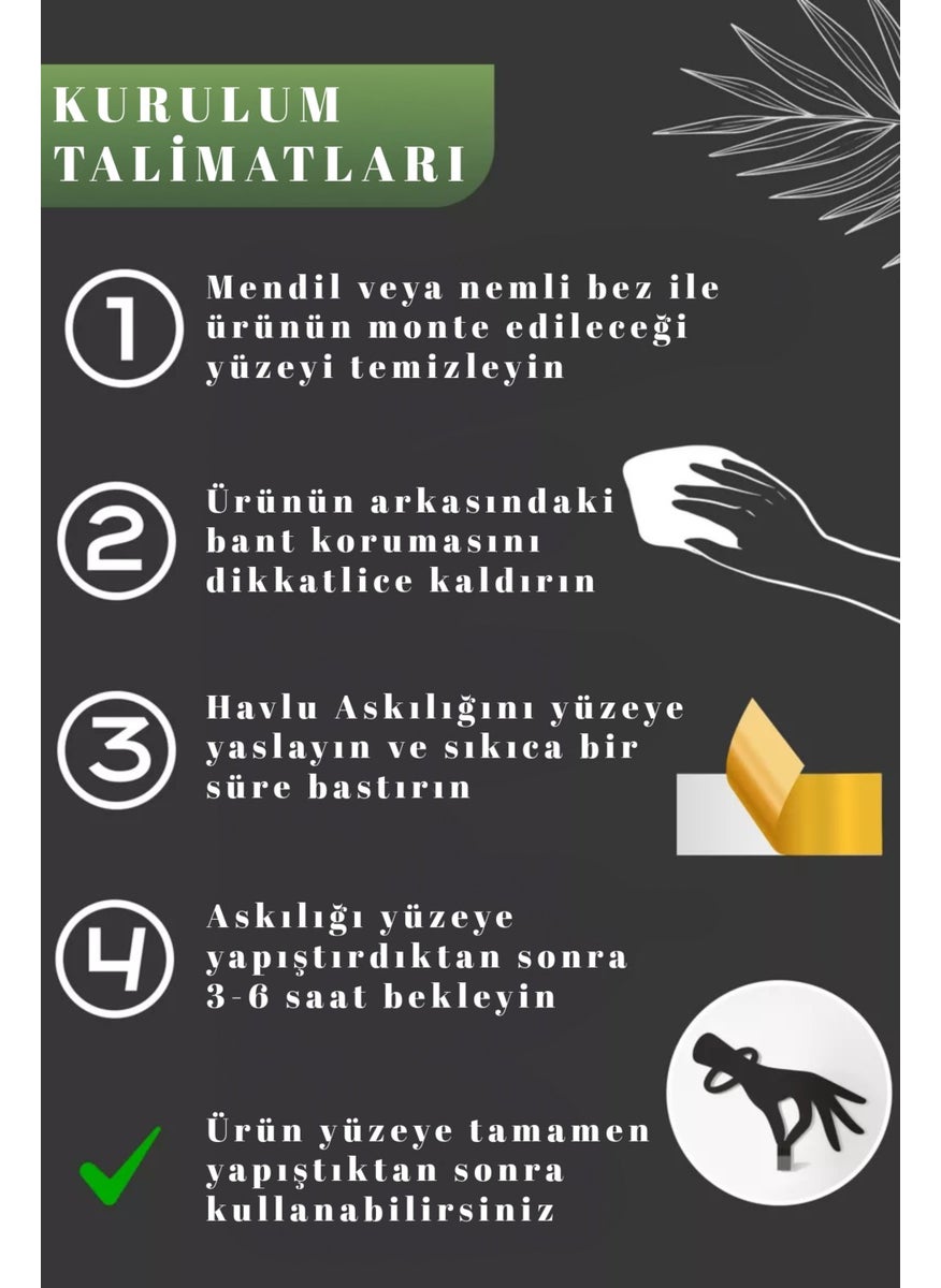 3Art Metal حامل معدني لاصق للمطبخ - حامل مناشف مثبت على الحائط لحامل الحمام  - Image 3