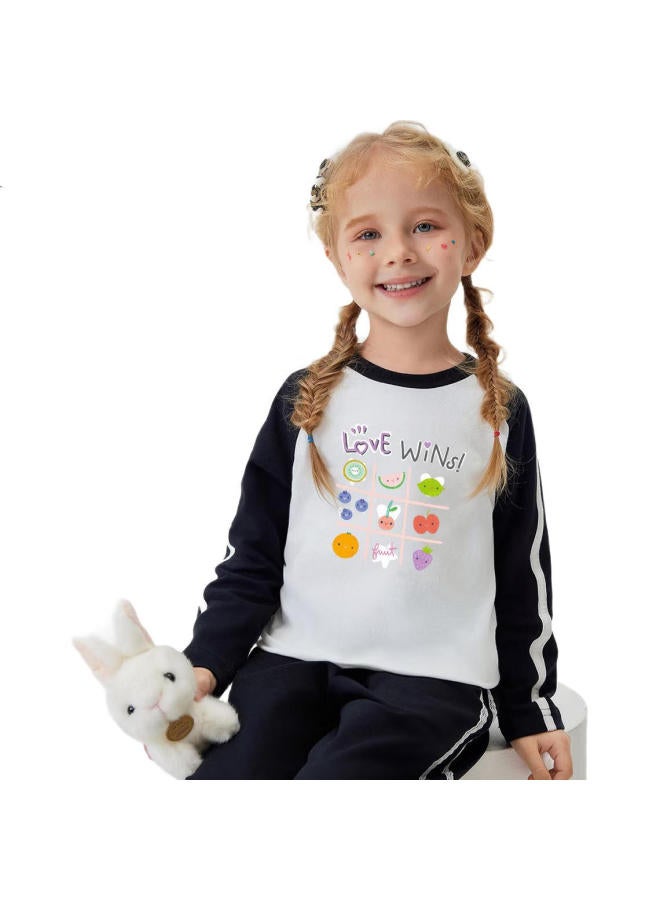 Mqdmini Girls' Long Sleeve T-Shirt Children'S T-Shirt 5A Antibacterial Girls' Cute Fashion Bottoming Top Sports Drop Shoulder - Image 2