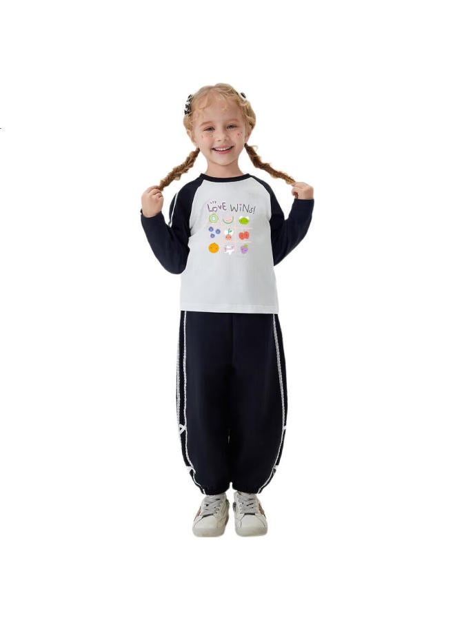 Mqdmini Girls' Long Sleeve T-Shirt Children'S T-Shirt 5A Antibacterial Girls' Cute Fashion Bottoming Top Sports Drop Shoulder - Image 1