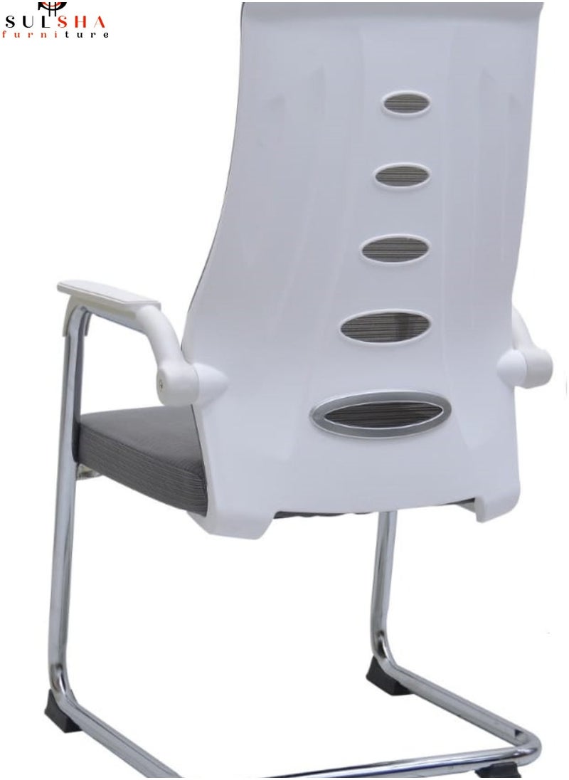 ALWASIT HOME Modern Design Mesh Visitor Chair With Steel Metal Frame Waiting Room Chair For Home Office And Hospital-1  - Image 2