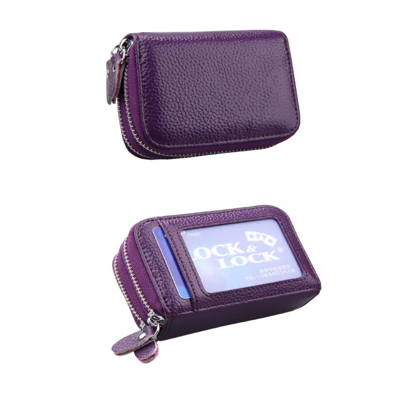 Large-sized anti-magnetic accordion card holder, RFID-blocking money pouch, anti-magnetic card case - Image 1
