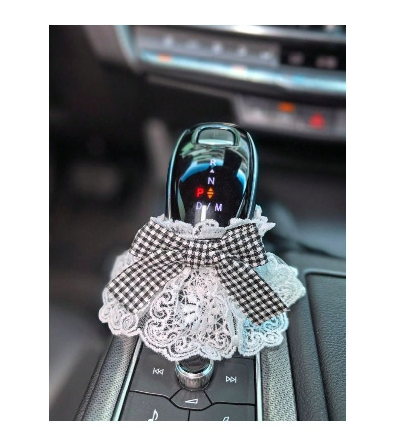 Red Bow Tie Gear Shift Knob Cover Stylish Manual Car Accessory Decorative - Image 4