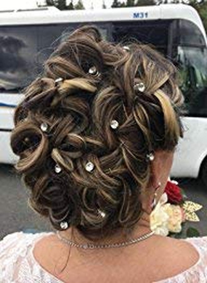 canjoyn 24 Pcs Bridal Gem Spin Hair Pins Swirl Hair Twists Coils Wedding Spiral Twist Hairpins Shiny Rhinestone Crystal Twisters Metal Spiral Updo Prom (Rose) - Image 2