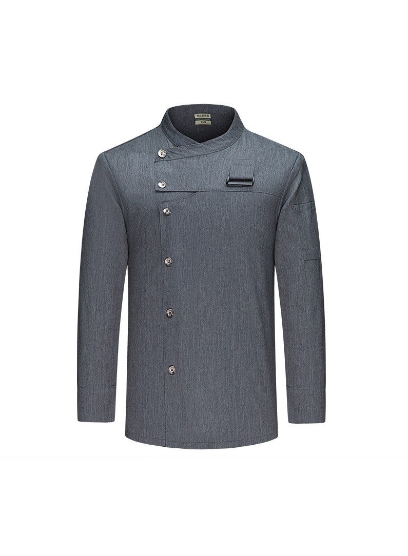 NIBEMINENT Long Sleeve Chef Coat Perfect Uniform for Kitchen Staff in Restaurants and Hotels Catering Waiter Work Jackets  - Image 1